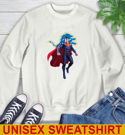 NFL Superman DC Sports Football Detroit Lions Sweatshirt