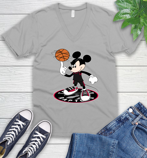 NBA Basketball Toronto Raptors Cheerful Mickey Disney Shirt not broken the mould V-Neck T-Shirt 4