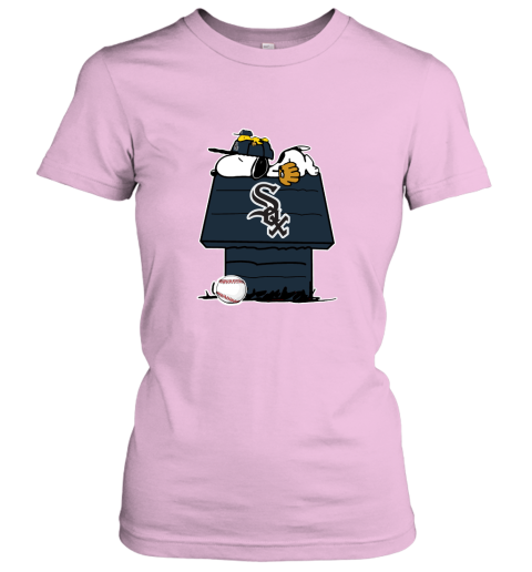 Chicago White Sox Snoopy And Woodstock Resting Together MLB Women's T-Shirt  