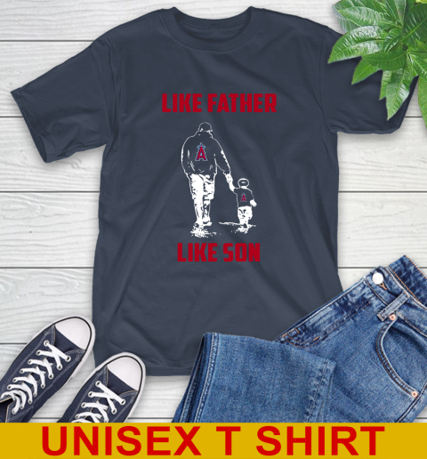 Los Angeles Angels MLB Baseball Like Father Like Son Sports T-Shirt 3