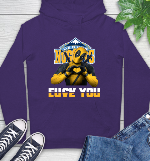 NBA Denver Nuggets Deadpool Love You Fuck You Basketball Sports Hoodie 5