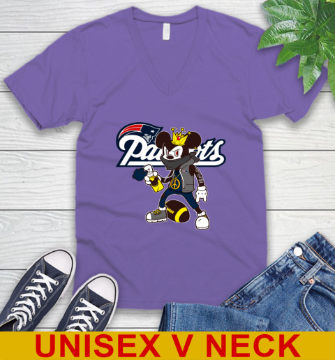 New England Patriots NFL Football Mickey Peace Sign Sports V-Neck T-Shirt 9