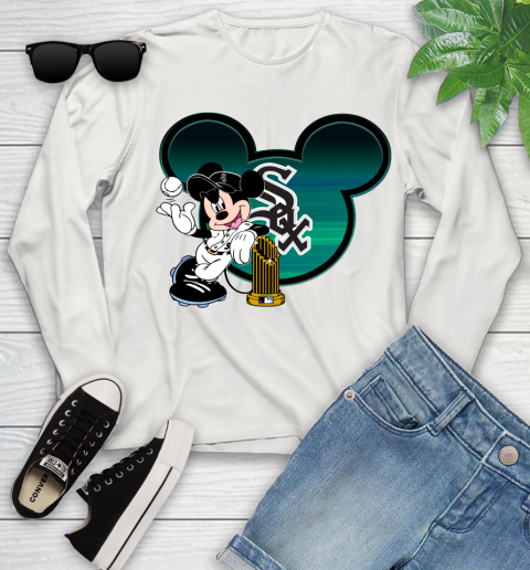 MLB Chicago White Sox The Commissioner's Trophy Mickey Mouse Disney Youth Long Sleeve 12