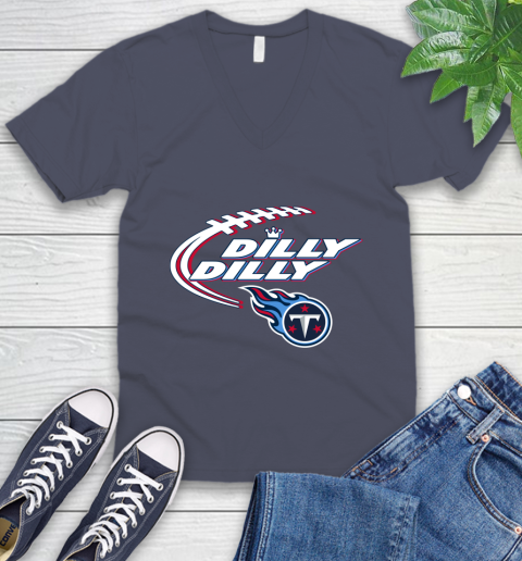 NFL Tennessee Titans Dilly Dilly Football Sports V-Neck T-Shirt 9