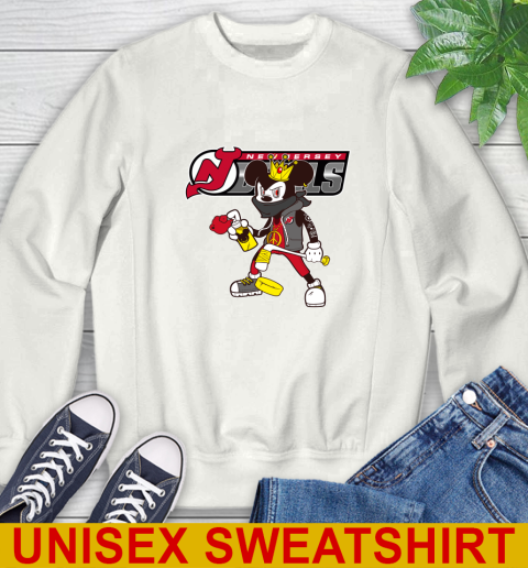 New Jersey Devils NHL Hockey Mickey Peace Sign Sports Sweatshirt