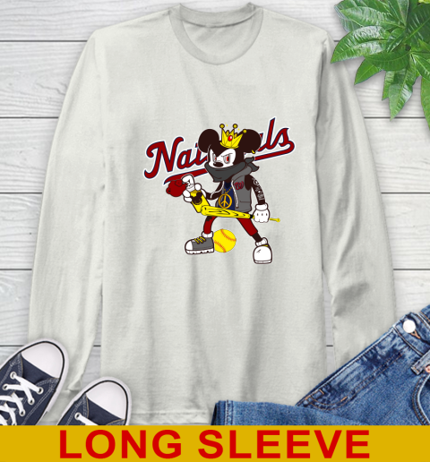 Washington Nationals MLB Baseball Mickey Peace Sign Sports Long Sleeve T-Shirt 12