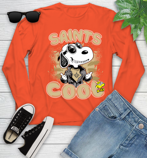 NFL Football New Orleans Saints Cool Snoopy Shirt Youth Long Sleeve 3