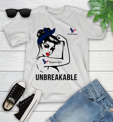 NFL Houston Texans Girl Unbreakable Football Sports Youth T-Shirt