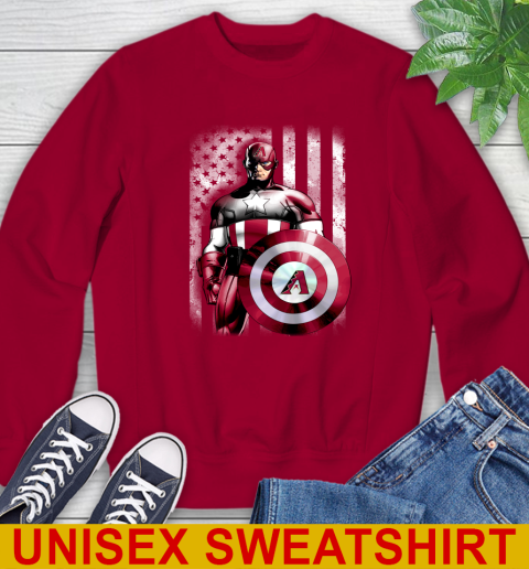 Arizona Diamondbacks MLB Baseball Captain America Marvel Avengers American Flag Shirt Sweatshirt 9