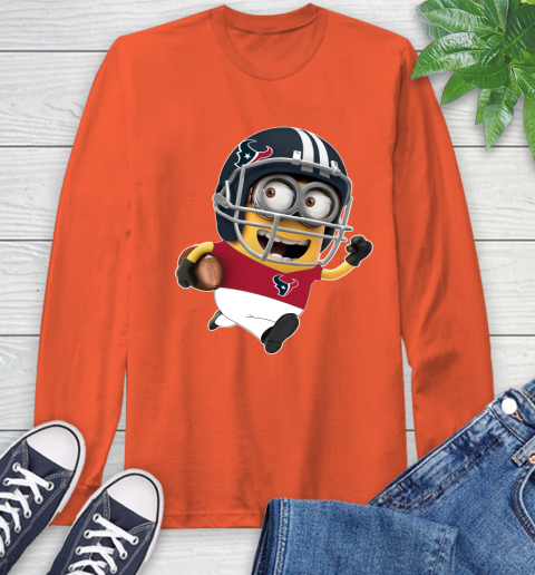 NFL Houston Texans Minions Disney Football Sports Long Sleeve T-Shirt 5