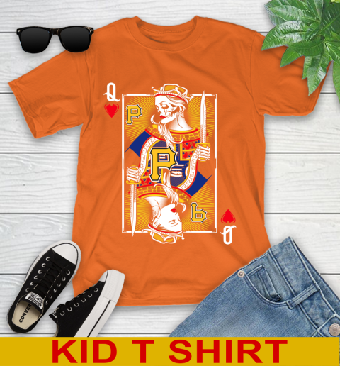 MLB Baseball Pittsburgh Pirates The Queen Of Hearts Card Shirt Youth T-Shirt 8
