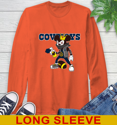 Dallas Cowboys NFL Football Mickey Peace Sign Sports Long Sleeve T-Shirt 6 Dallas Cowboys NFL Football Mickey Peace Sign Sports Long Sleeve T-Shirt - Image 6