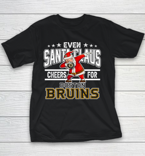 Boston Bruins Even Santa Claus Cheers For Christmas NHL Youth T-Shirt