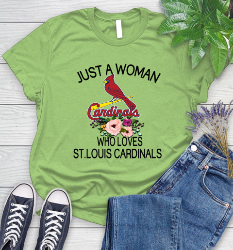 MLB Just A Woman Who Loves St.Louis Cardinals Baseball Sports Women's T-Shirt 7