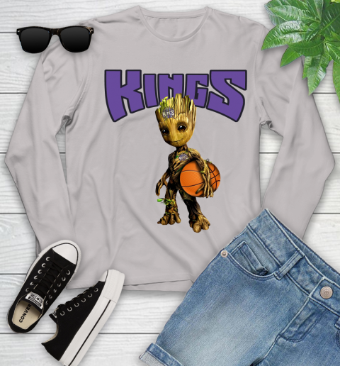 Sacramento Kings NBA Basketball Groot Marvel Guardians Of The Galaxy Youth Long Sleeve 12