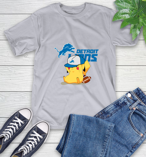 NFL Pikachu Football Sports Detroit Lions T-Shirt 6