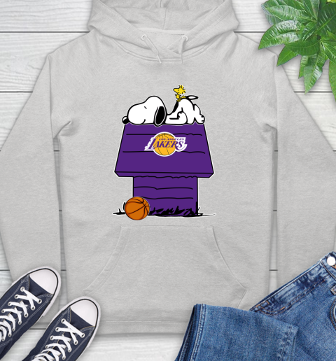Los Angeles Lakers NBA Basketball Snoopy Woodstock The Peanuts Movie Hoodie