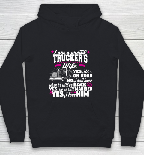 Trucker Proud Wife Truck Tanker Driver Valentine Day Youth Hoodie