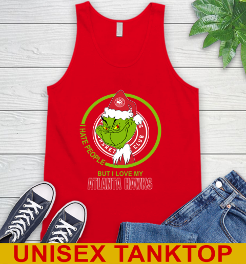 Atlanta Hawks NBA Christmas Grinch I Hate People But I Love My Favorite Basketball Team Tank Top 6