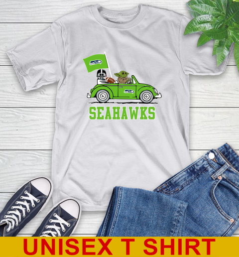 NFL Football Seattle Seahawks Darth Vader Baby Yoda Driving Star Wars Shirt T-Shirt 12