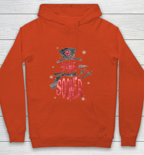Oklahoma Sooners Christmas Snowman Youth Hoodie 3