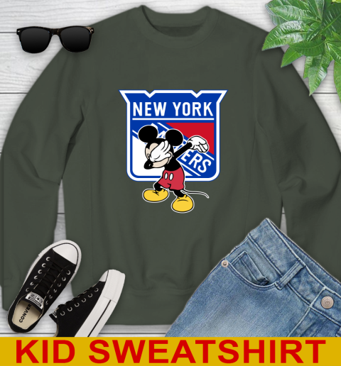 New York Rangers NHL Hockey Dabbing Mickey Disney Sports Youth Sweatshirt 9