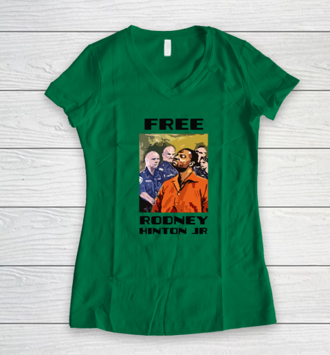 Free Rodney Hinton Jr Women's V-Neck T-Shirt 3