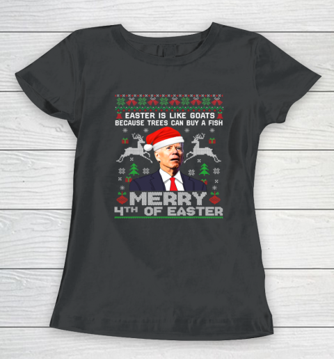Merry 4th Of Easter Funny Biden Ugly Christmas Women's T-Shirt
