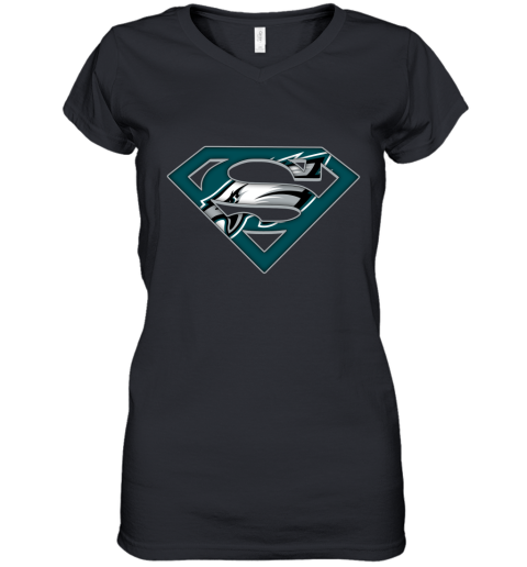 We Are Undefeatable The Philadelphia Eagles x Superman NFL Women's V-Neck T-Shirt