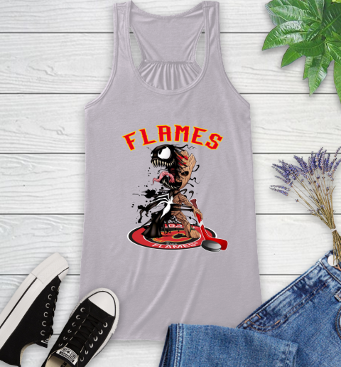 NHL Calgary Flames Hockey Venom Groot Guardians Of The Galaxy Racerback Tank 5