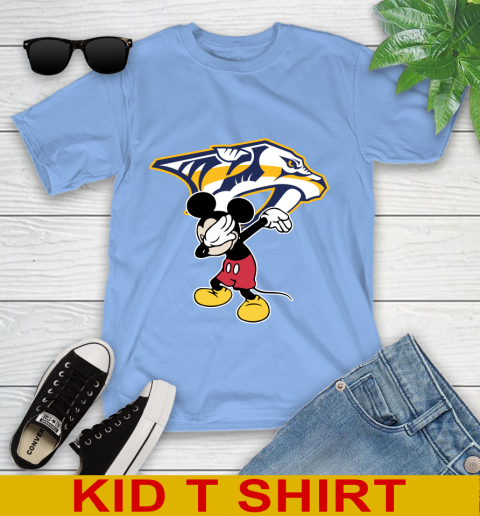 Nashville Predators NHL Hockey Dabbing Mickey Disney Sports Youth T-Shirt 11
