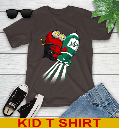 NHL Hockey Dallas Stars Deadpool Minion Marvel Shirt Youth T-Shirt 6