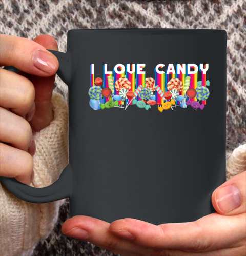 I Love Candy Halloween Rainbow Colors Ceramic Mug 11oz