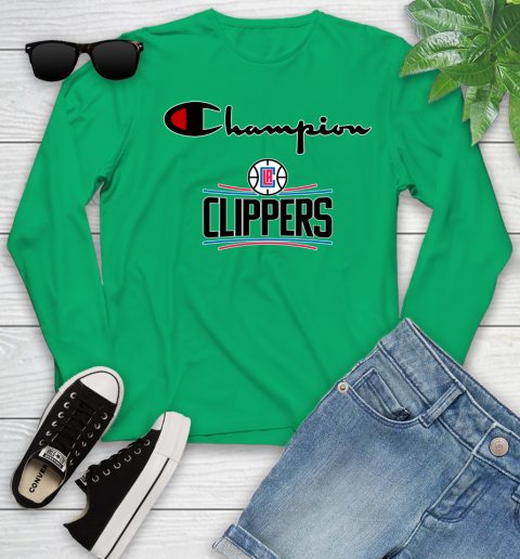NBA Basketball LA Clippers Champion Shirt Youth Long Sleeve 4