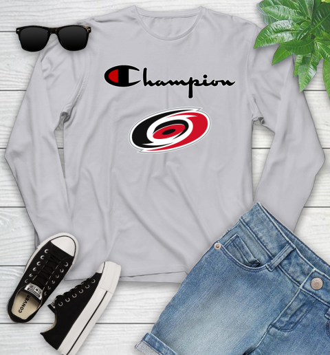 NHL Hockey Carolina Hurricanes Champion Shirt Youth Long Sleeve 3
