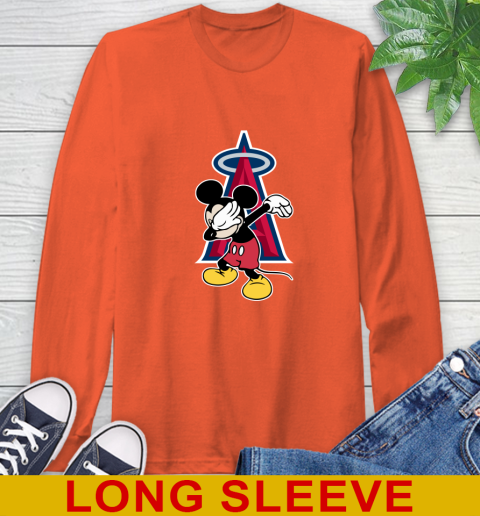 Los Angeles Angels MLB Baseball Dabbing Mickey Disney Sports Long Sleeve T-Shirt 5