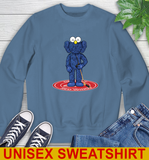 NHL Hockey Detroit Red Wings Kaws Bff Blue Figure Shirt Sweatshirt 8