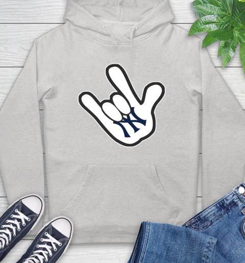 New York Yankees MLB Baseball Mickey Rock Hand Disney Hoodie