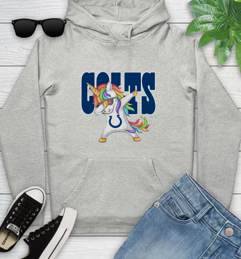 Indianapolis Colts NFL Football Funny Unicorn Dabbing Sports Youth Hoodie