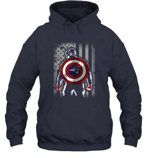 NFL New England Patriots Captain America Marvel Flag Football Sports pXK0DPX2A3A hoodie 23 95 151514 front navy
