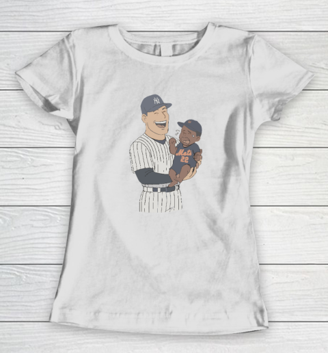 Yankees Holding Crying Mets Baby Women's T-Shirt