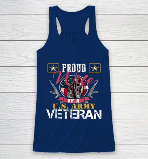 Veteran Shirt Vintage Proud Wife Of A U S Army Veteran Racerback Tank 6