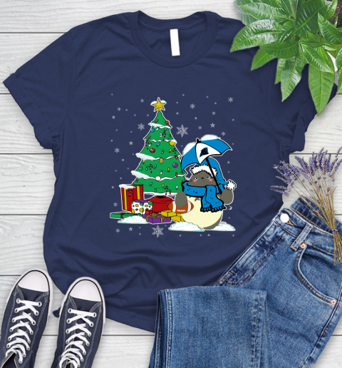 Carolina Panthers NFL Football Cute Tonari No Totoro Christmas Sports Women's T-Shirt 14