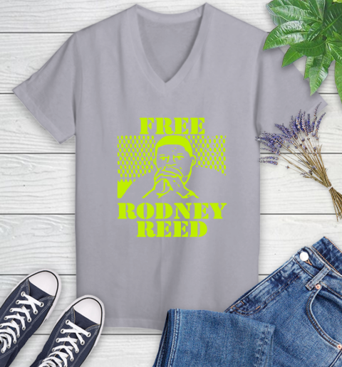 Freee rodney reed Women's V-Neck T-Shirt 5 Freee rodney reed Women's V-Neck T-Shirt - Image 5