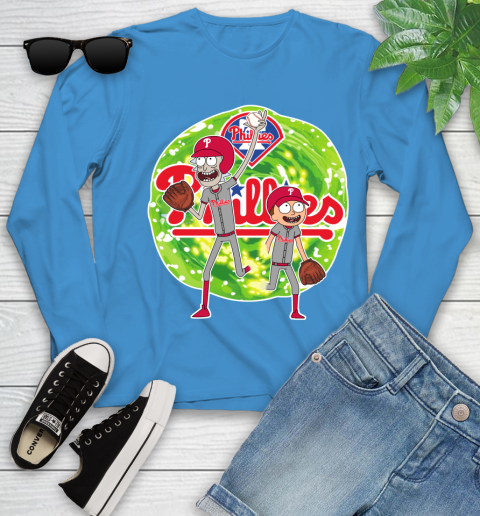 MLB Philadelphia Phillies Rick And Morty Baseball Sports Youth Long Sleeve 7