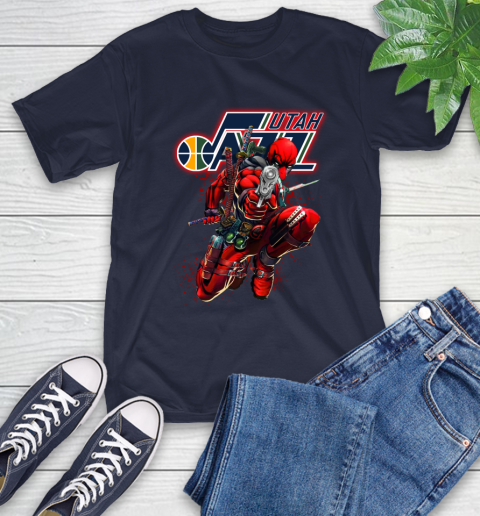 NBA Deadpool Marvel Comics Sports Basketball Utah Jazz T-Shirt 4