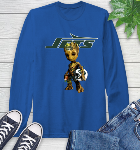 New York Jets NFL Football Groot Marvel Guardians Of The Galaxy Long Sleeve T-Shirt 9