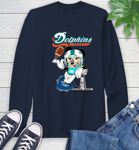 NFL Miami Dolphins Mickey Mouse Disney Super Bowl Football T Shirt Long Sleeve T-Shirt 4