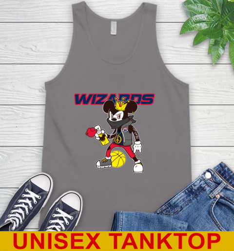 Washington Wizards NBA Basketball Mickey Peace Sign Sports Tank Top 7