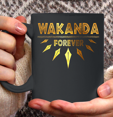 Wakanda Forever Gold Foil Black Panther Ceramic Mug 11oz